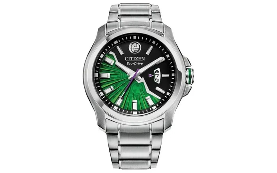 Citizen Men S Eco-drive Marvel Hulk Smash Stainless Steel Watch Aw1351-56w