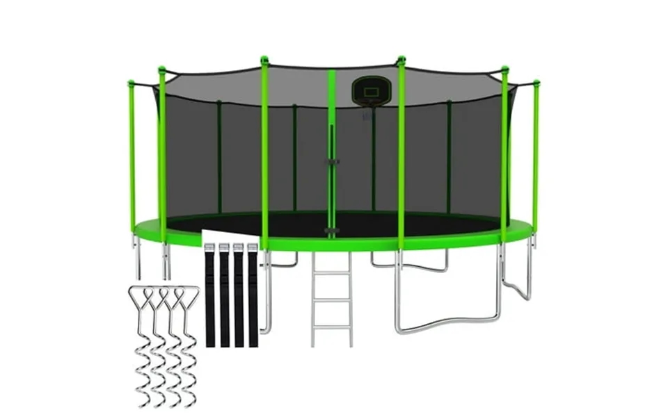 Cityle 16 Ft 1500 Lbs Trampoline For Adults And 10 Kids No Gap Design Heavy Duty Trampoline With Basketball Hoop Outdoor
