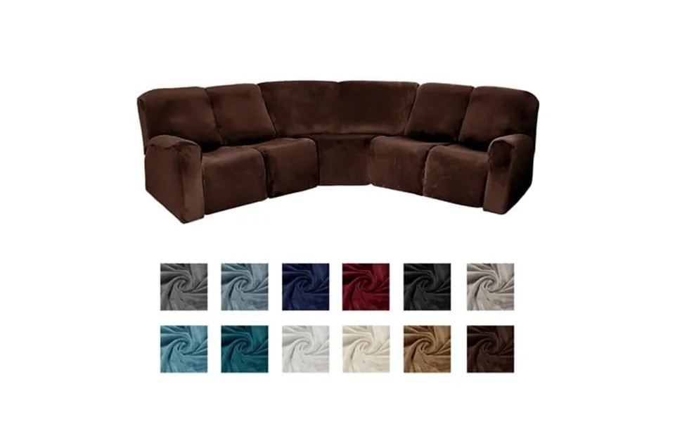Cjc 5 Seat Velvet Recliner Sofa Covers 7-piece Corner Sofa Covers L-shaped Sectional Couch Slipcovers Stretch Furniture