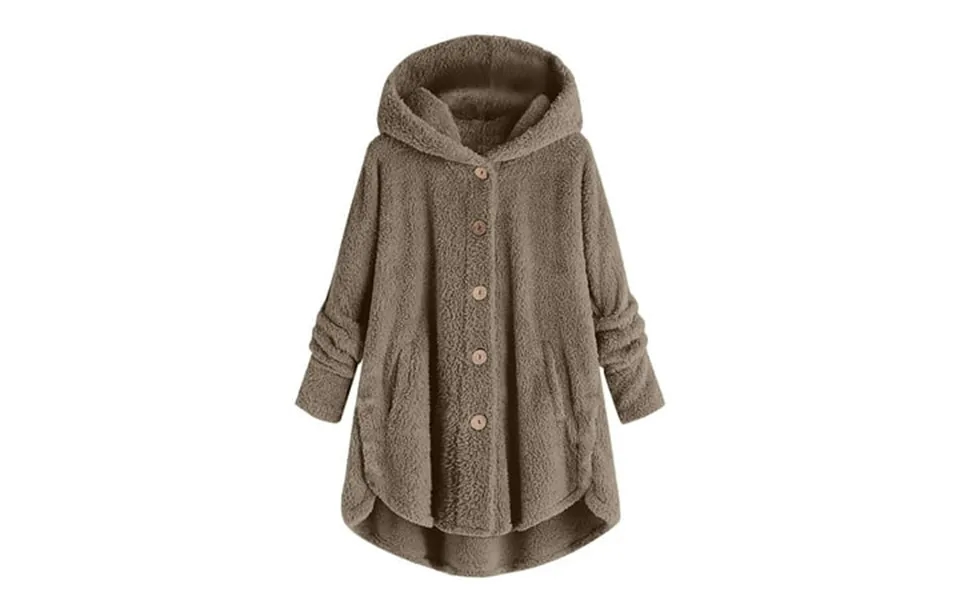 Ckpwisy Plus Size Coats For Women Winter Fall Warm Fuzzy Coat Fleece Button Down Jacket Furry Hooded Cardigan With Pocke