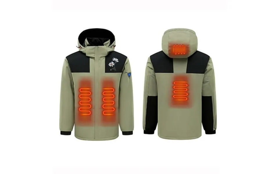 Ckpwisy Unisex Heated Jacket Outdoor Warm Heating Jackets Battery Not Included Rain Jacket Army Green L