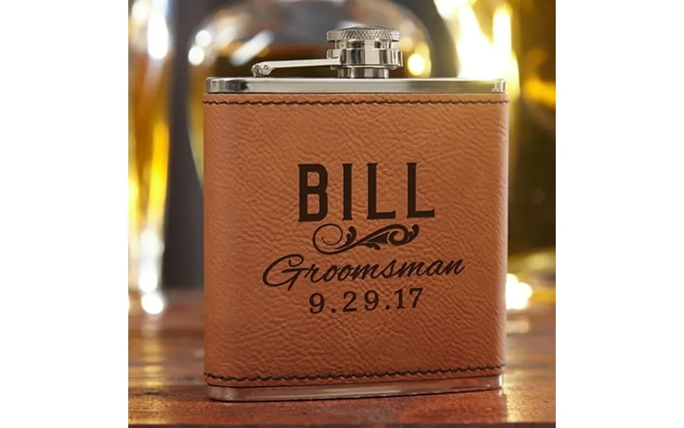 Classic Groomsman Custom Saddle Brown Flask