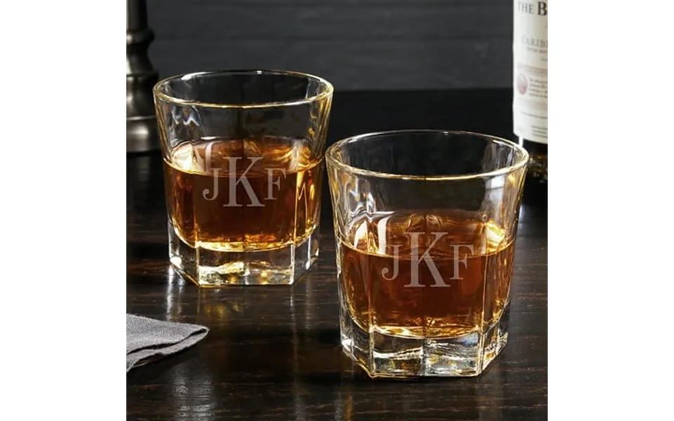 Classic Monogram Personalized Colchester Whiskey Glasses Set Of 2