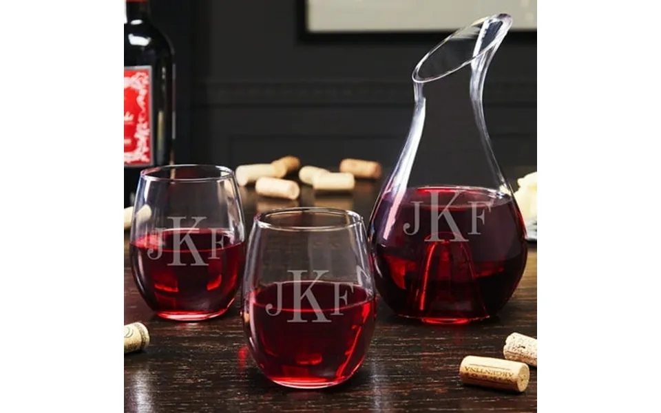 Classic Monogram Personalized Wine Decanter Gift Set