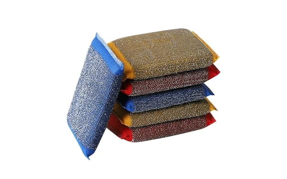 Cleaning Brush - 6pcs Stainless Steel Sponge Wiping Sponge Descaling Wire Cloth Kitchen Wiping Pot Artifact Steel Scouri