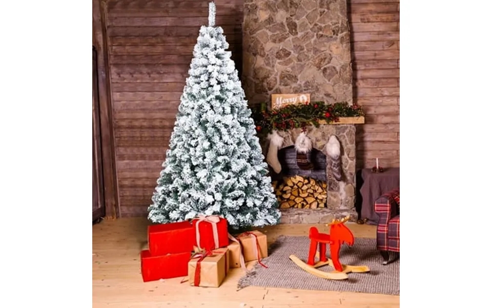 Clearance 7ft Pvc Flocking Christmas Tree 1300 Branches Spread Out Naturally Tree
