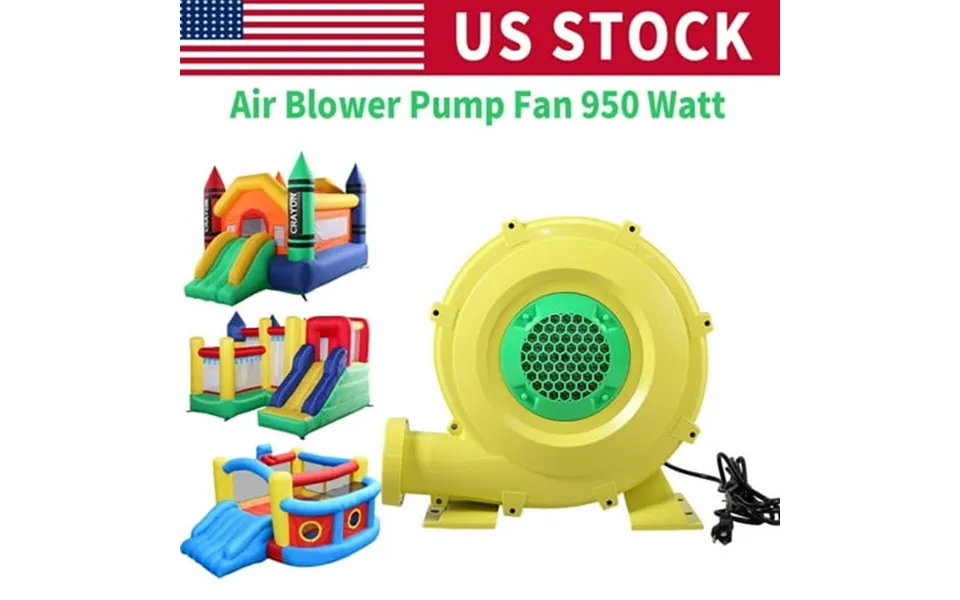 Clearance 950w Electric Air Blower Pump Fan For Inflatable Bounce House Water Slides Bouncy Castle Yellow And Green