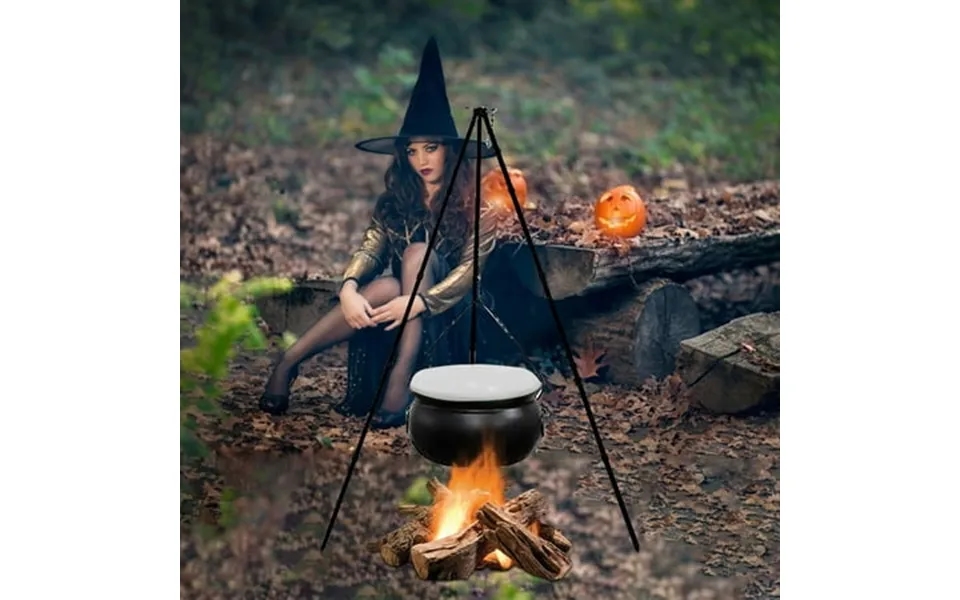 Clearance Halloween Decorations Outdoor Halloween Party Decorations Large Witches Cauldron On Tripod With Led Light Blac