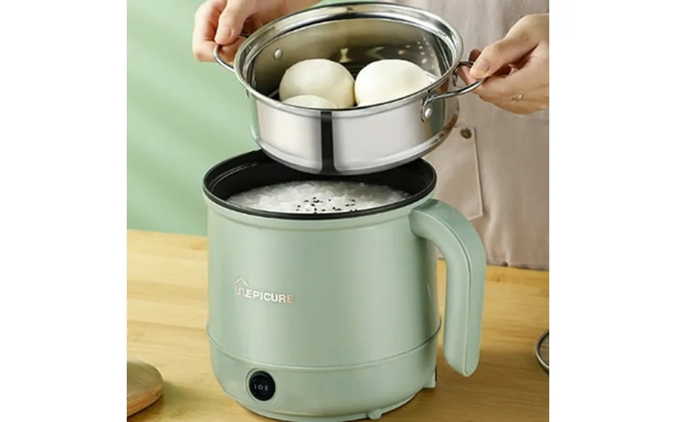 Clearance Hot Pot Electric 1.7 Liter Electric Wok With Steam Compartment 2 Speed Heat Setting Dorm Office Travel Mini Ho