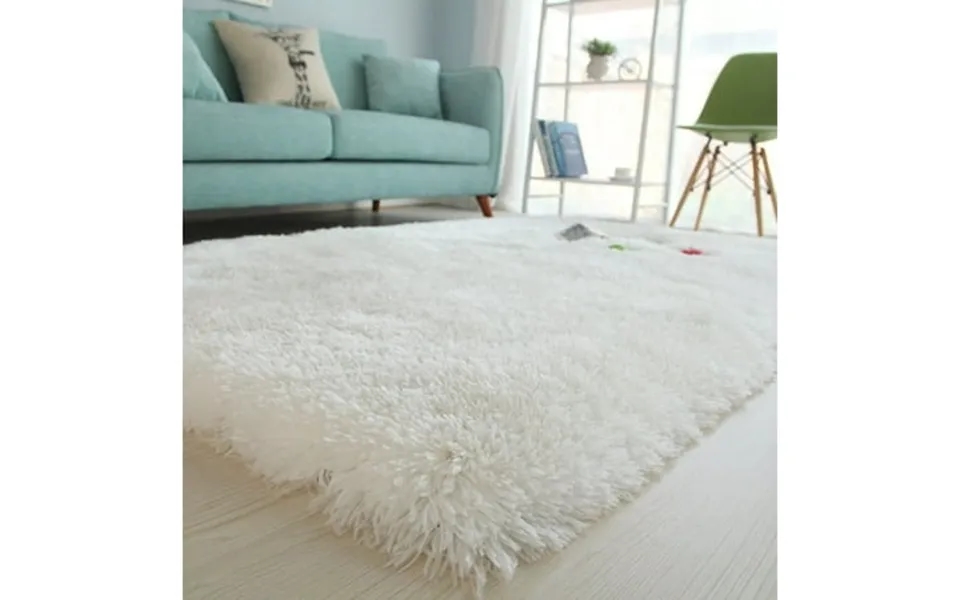 Clearance Long Pile Hand Tufted Shag Area Rug In Snow White