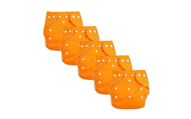 Clearance Under 5 Baby Waterproof And Leakproof Adjustable Cloth Washable Diaper Mesh 5pcs Orange Loetky Reusable Baby N product image