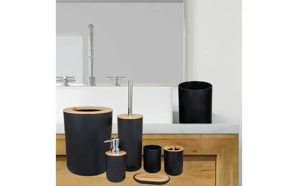 Clearance Uscallm 6 Piece Bathroom Accessory Set With Soap Dispenser Pump Toothbrush Toilet Brush Trash Can Tumbler And