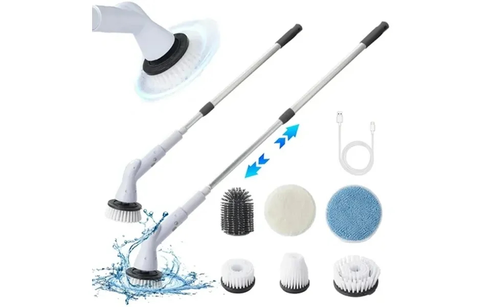 Clearance Uscallm Electric Scrubbers High Speeds Scrubbers With 6 Replaceable Brush Heads And Adjust Extension Handle Po