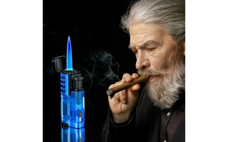 Clearance Uscallm Windproof Lighter Torch Lighter Three Jets Flame Cigars Lighter For Camping Hiking Adventure Deal Of T