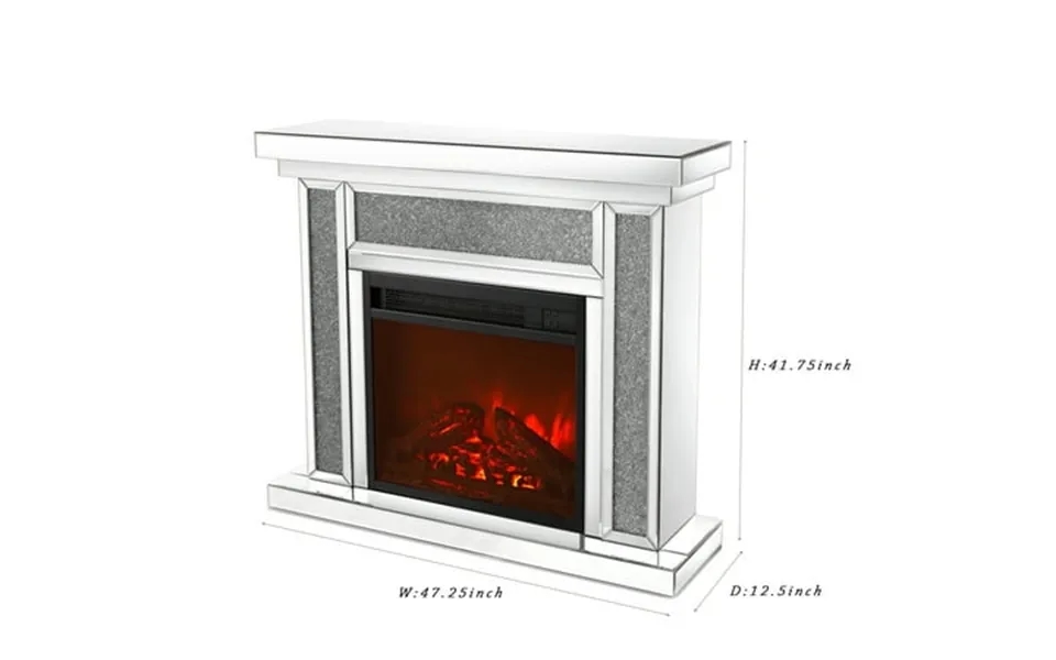 Clearance W 47 X D 12.6 X H 41.7 Acrylic Diamond Mirror Mantelpiece Separate Mantelpiece Built-in Filling Acrylic High I