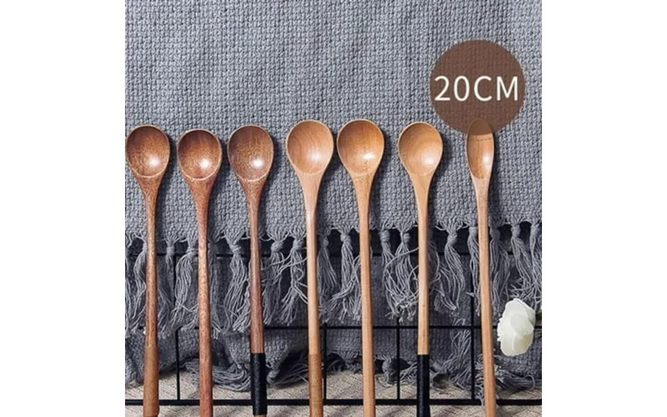 Clearance Wooden Spoons Long Handle Soup Spoons Coffee Spoons Japanese Style Smooth Surface Wood Spoon Kitchen Tableware