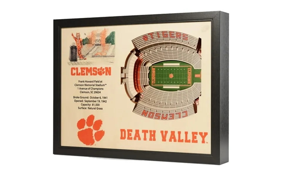 Clemson Tigers 25.5 X 19.5 Memorial Stadium Stadium Views Wall Art
