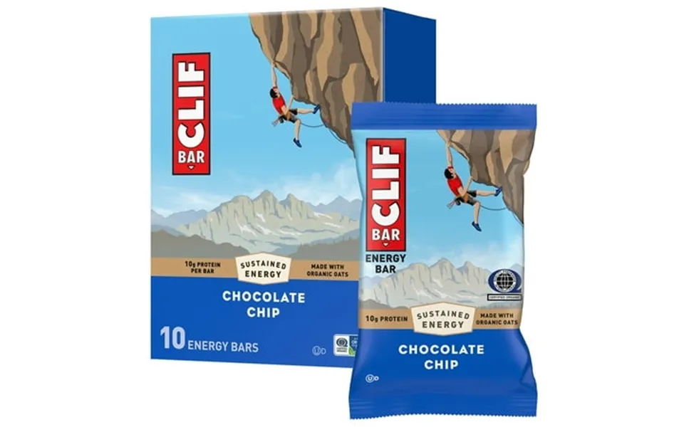 Clif Bar Chocolate Chip Energy Bars Plant Based Protein Bars 10ct