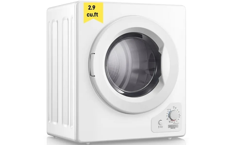 Clothes Dryer 2.9 Cu.ft Fohere 1400w Vented Tumble Compact Dryer 5 Auto Drying Mode White