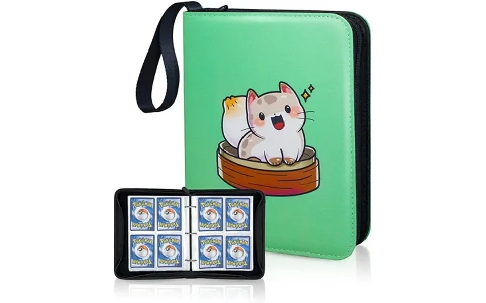 Clovercat 4-pocket Pkemon Trading Card Binders 400 Double-sided Pockets For Yugioh Mtg Tcg Green - Perfect For Back To S
