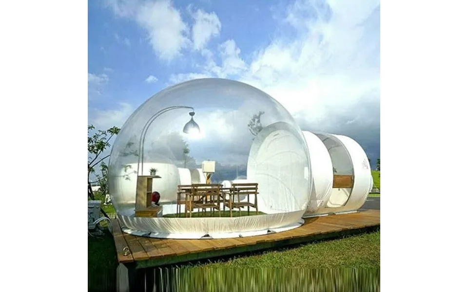 Cncest Bubble Tent House Dome Outdoor Inflatable Bubble Tent Luxurious Single Tunnel Transparent Bubble Greenhouse Campi