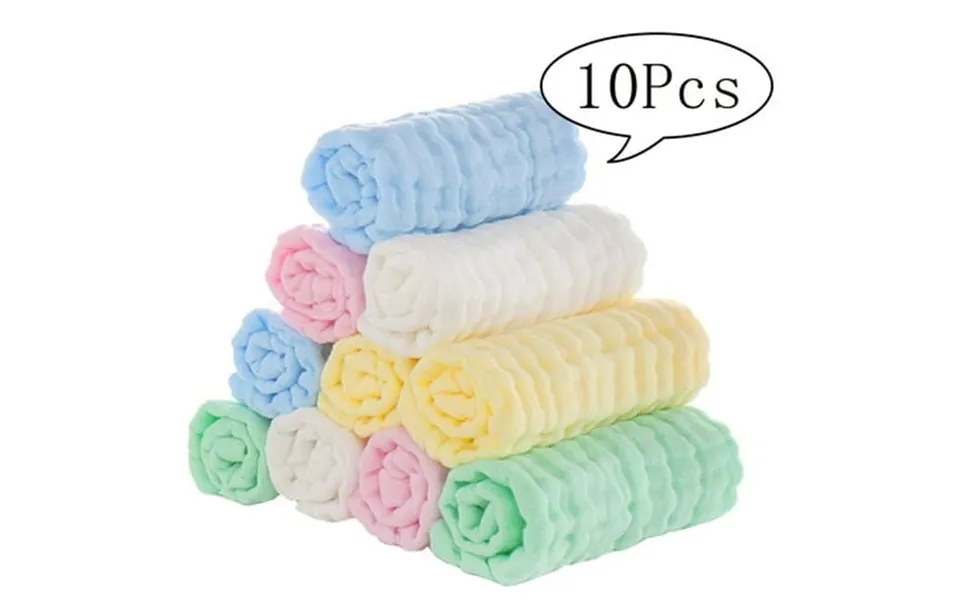 Cnkoo Baby Muslin Washcloths 10 Pack 12 X 12 Towel Set For Bathroom Hotel Spa Kitchen Multi-purpose Extra Soft Newborn B
