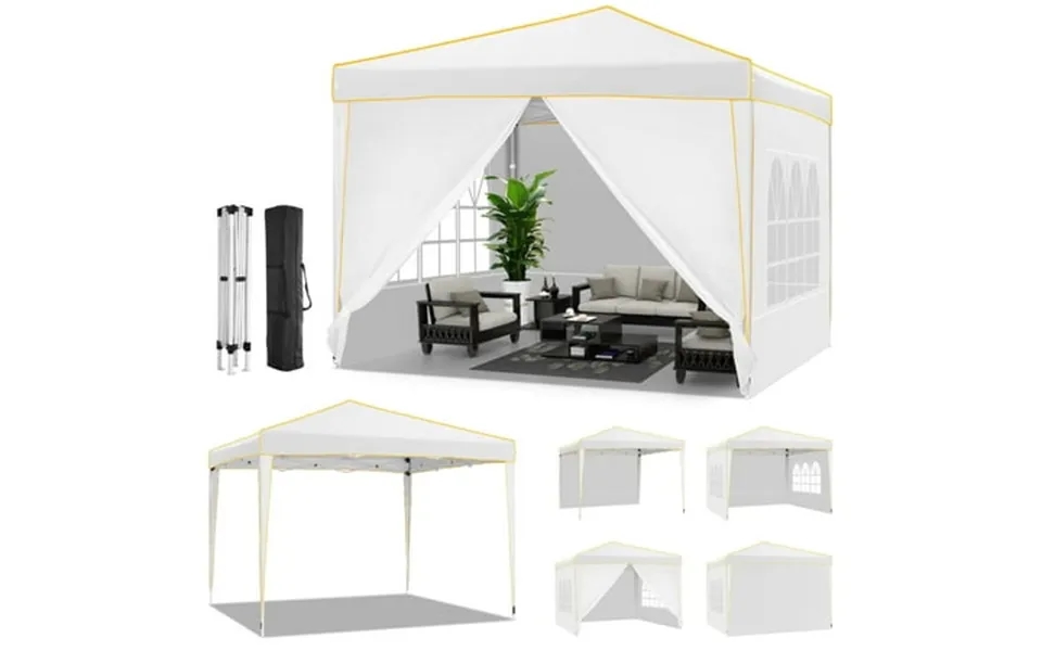 Cobizi 10x10 Pop Up Canopy Easy Up Gazebos Ez Up Canopy With Church Window For Parties Beach Party Event Shelter Sun Sha