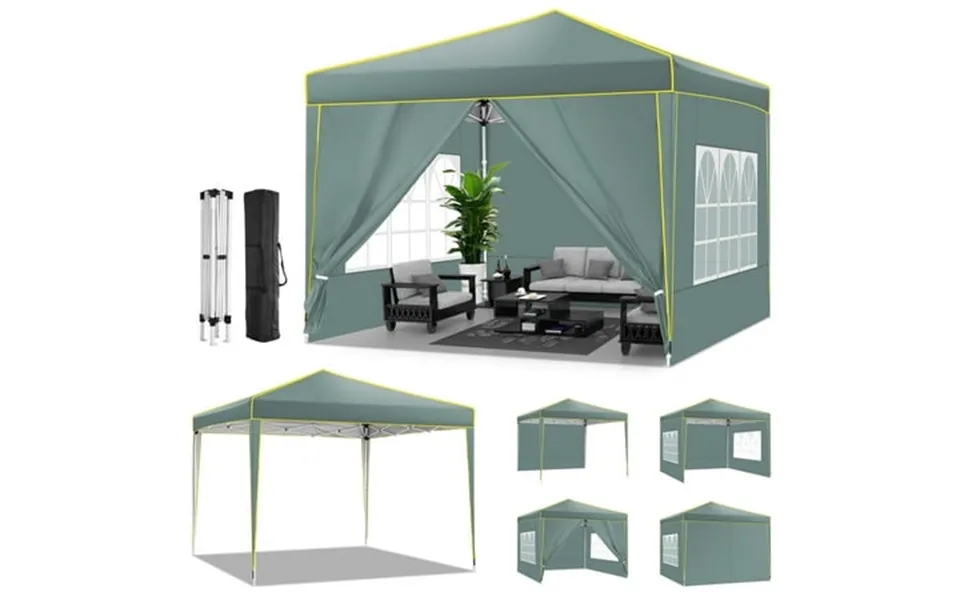 Cobizi 10x10 Pop Up Canopy Easy Up Gazebos Ez Up Canopy With Church Window For Parties Beach Party Event Shelter Sun Sha