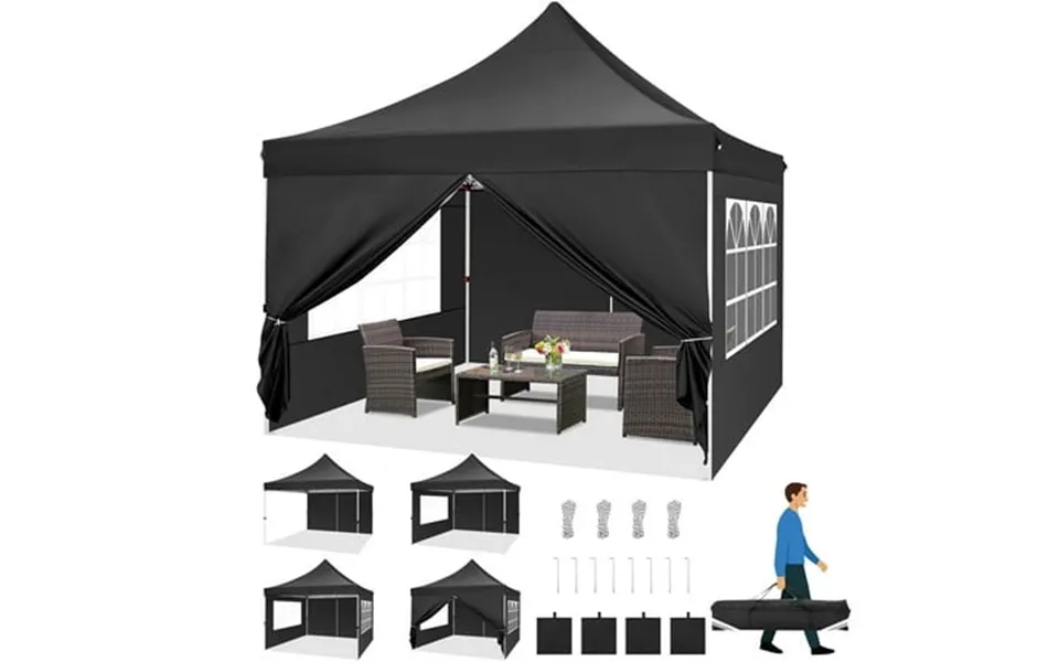 Cobizi 10x10 Pop-up Canopy Tent With Sidewalls Ez Waterproof Commercial Party Tent Uv 50 Outdoor Instant Gazebo Event Sh