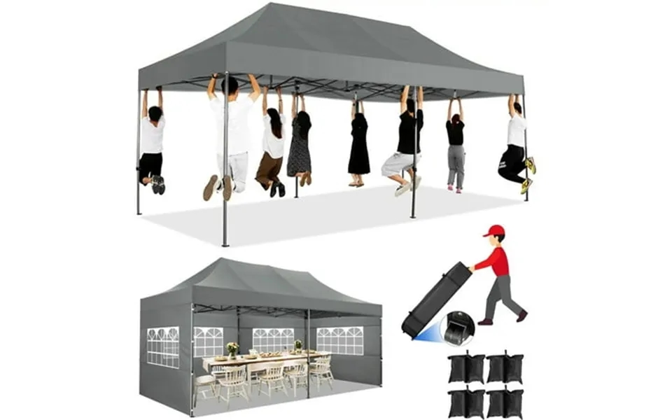 Cobizi 10x20 Heavy Duty Pop Up Canopy Tent With 6 Sidewalls Easy Up Commercial Outdoor Canopy Wedding Party Tents For Pa