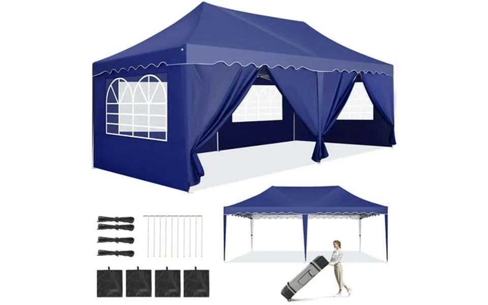 Cobizi 10x20 Party Tent Canopy Tent With 6 Sidewalls Upf 50 Waterproof Portable Pop Up Canopy Outdoor Large Event Tent F