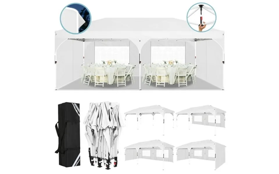 Cobizi 10x20 Pop Up Canopy Gazebo With Sidewalls Easy Up Party Tent Upf 50 Waterproof Canopy For Outside Sun Shelter For