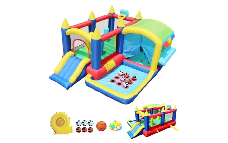 Coclub Inflatable Bounce House For Kids 3-6 Indoor Outdoor Bouncy Castle With Blower Slide & Ball Pit 50 Balls Included