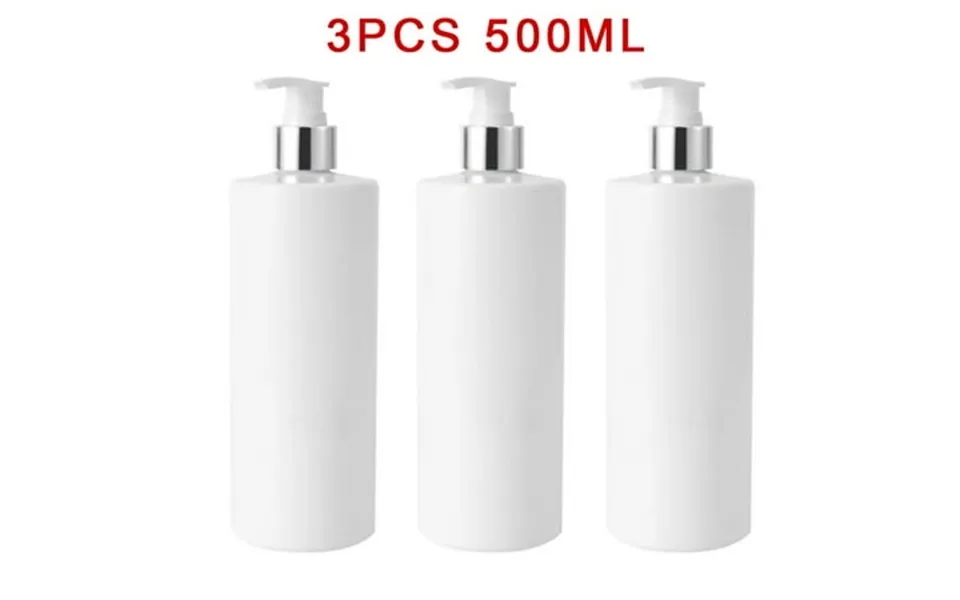 Cogfs Liquid Soap Dispenser Pump Lotion Refillable Empty Bottle 500 Ml Shampoo Lotion Bottles With Pump White-silver 3pc