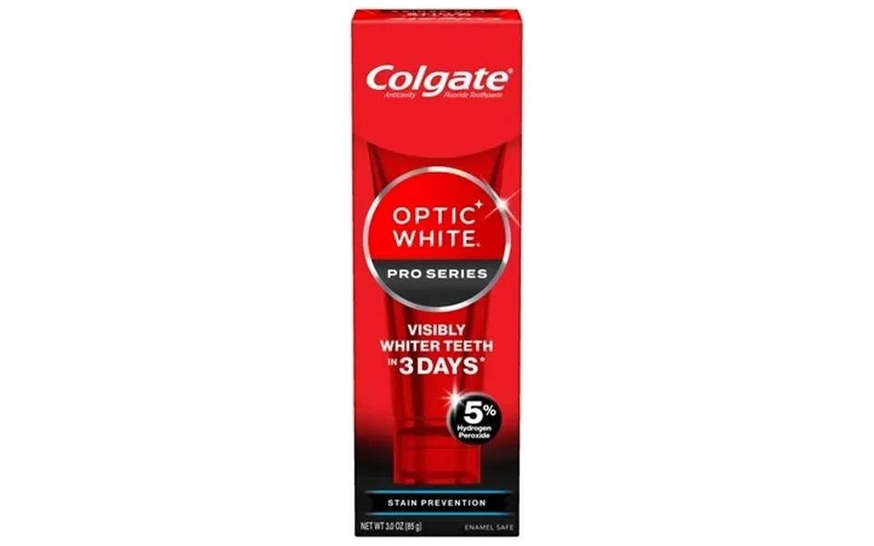 Colgate Optic White Pro Series Stain Prevention Hydrogen Peroxide Whitening Toothpaste Mint 3 Oz Tube