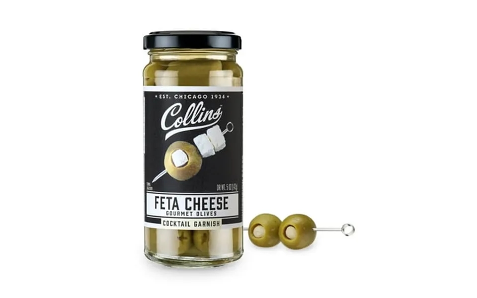 Collins Gourmet Feta Cheese Olives Cheese-stuffed Premium Garnish For Cocktails Bloody Marys Martinis Salads Meat Trays