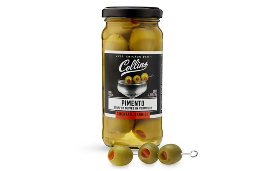 Collins Gourmet Vermouth Pimento Olives Premium Garnish For Cocktails Martinis Drinks Salads Snack Trays Charcuterie And