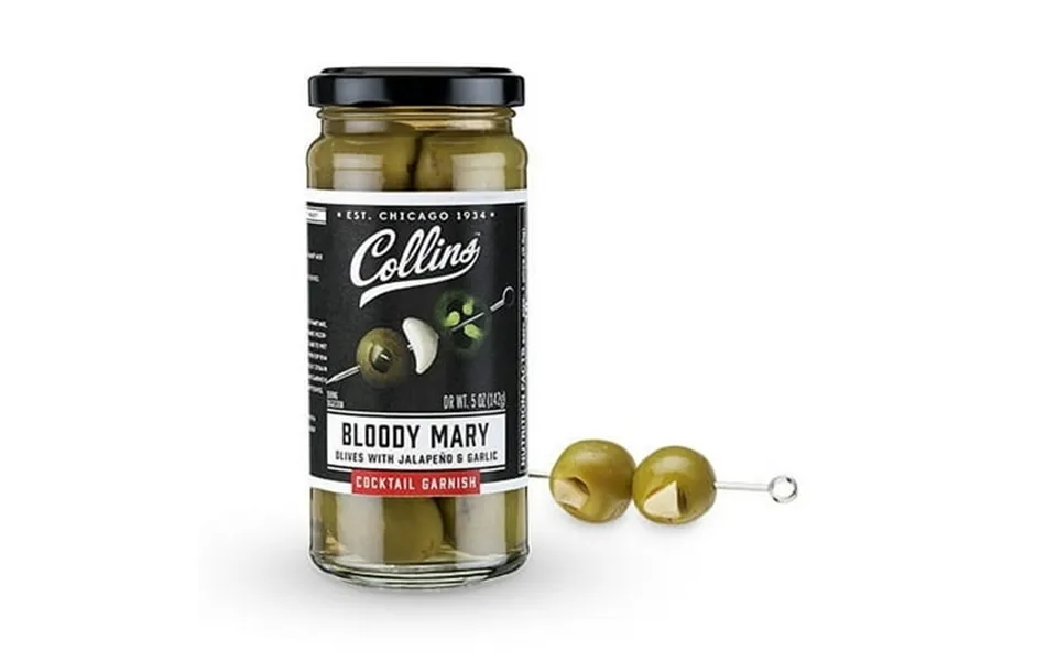 Collins Jalapeno Garlic Stuffed Cocktail Olives Bloody Mary Olive Garnish Cocktail Supplies 5 Oz