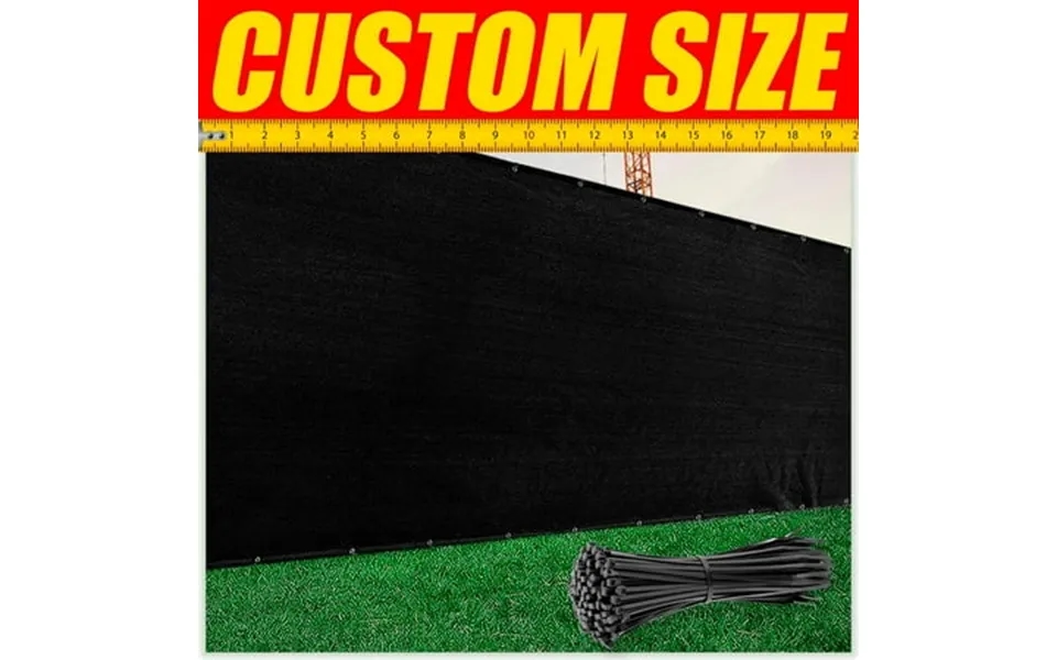 Colourtree 5 X 193 Black Fence Privacy Screen Windscreen Cover Shade Fabric Cloth 90% Visibility Blockage With Grommets