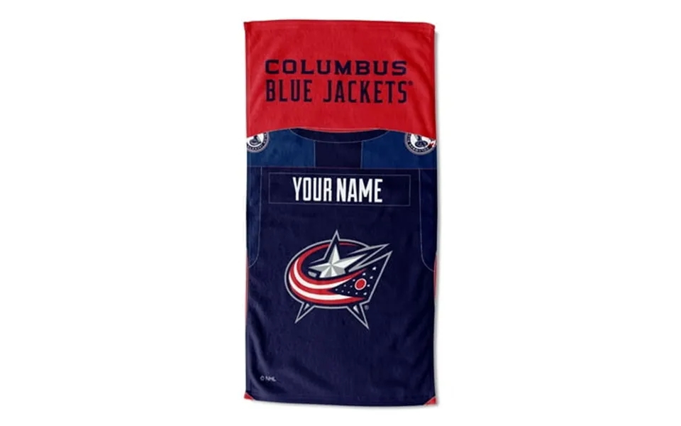Columbus Blue Jackets Nhl Jersey Personalized Beach Towel 30 X 60