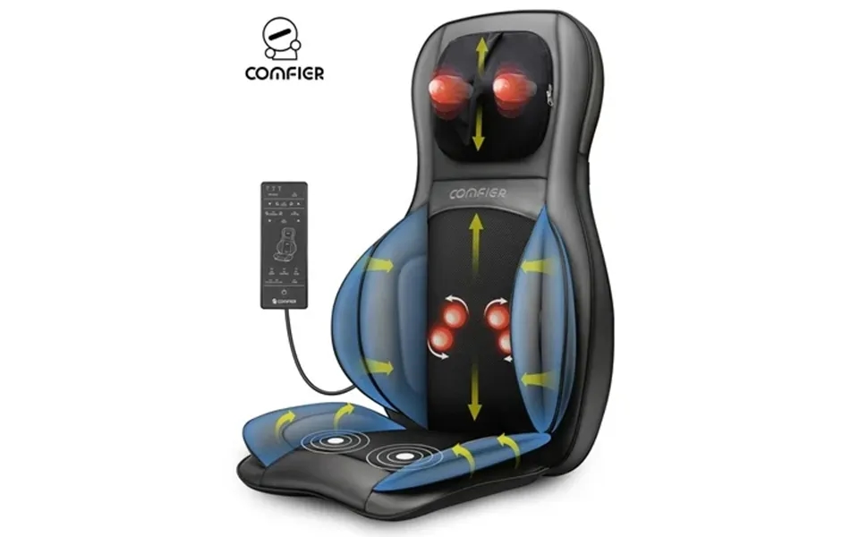 Comfier Shiatsu Neck Back Massager 2d 3d Kneading Massage Chair Pad Heating Compression Seat Cushion Massagers Father S