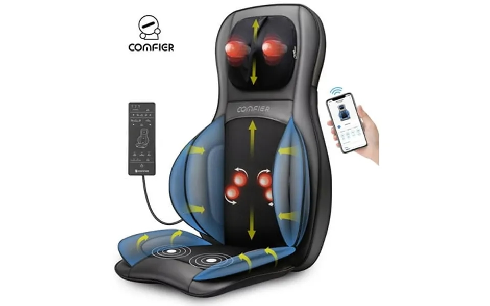 Comfier Shiatsu Neck Back Massager With App Remote 2d 3d Kneading Massage Chair Pad Heating Compression Seat Cushion Mas