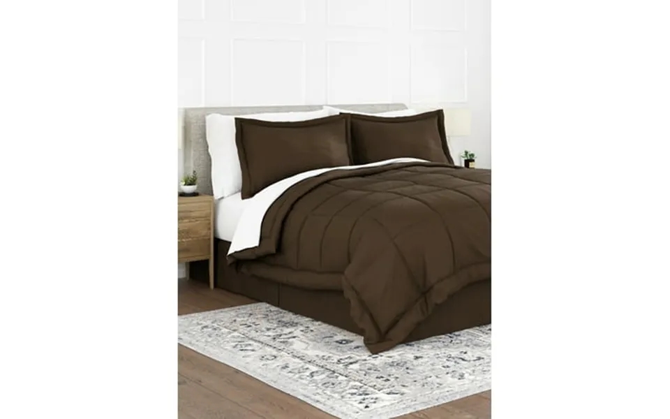 Comfort Canopy - 8 Piece Chocolate Bed In A Bag Microfiber Ultra Soft Bedding For California King Beds