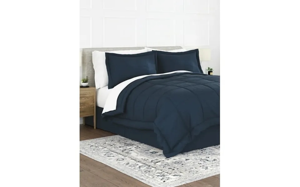 Comfort Canopy - 8 Piece Navy Bed In A Bag Microfiber Ultra Soft Bedding For California King Beds