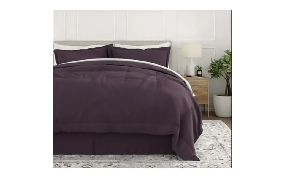 Comfort Canopy - 8 Piece Purple Bed In A Bag Microfiber Ultra Soft Bedding For Twinxl Size Beds