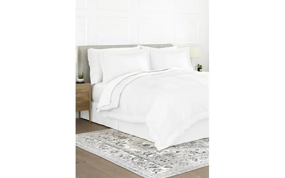 Comfort Canopy - 8 Piece White Bed In A Bag Microfiber Ultra Soft Bedding For California King Beds