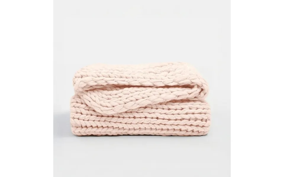 Comfort Canopy - Throw Blanket Blush Pink Chunky Soft Acrylic Hand-knit