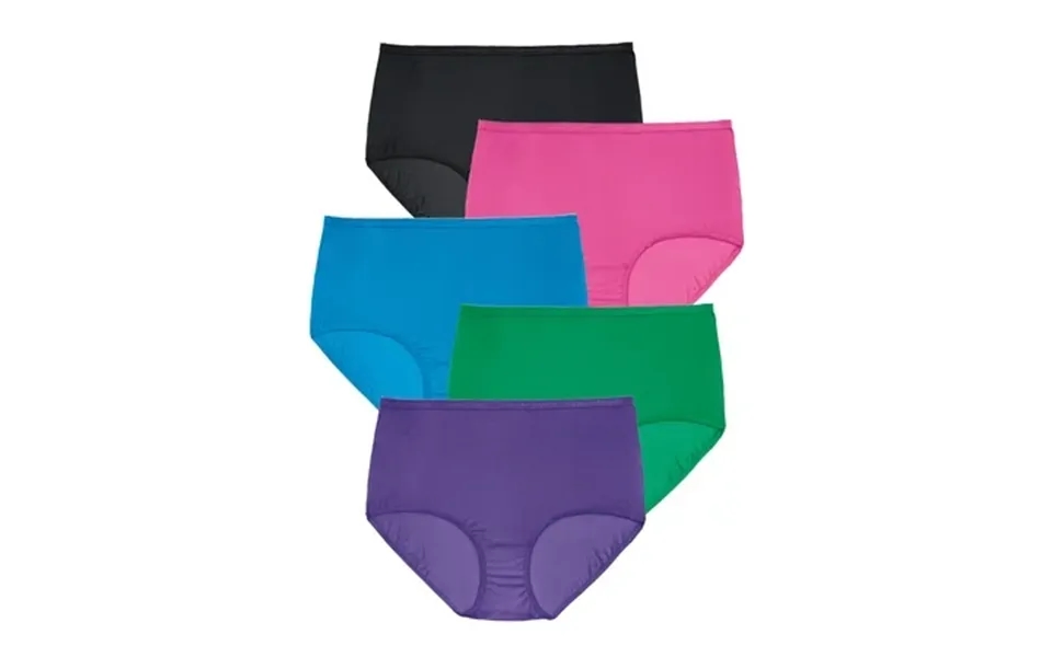 Comfort Choice Plus Size Full Coverage Nylon Brief 5-pack
