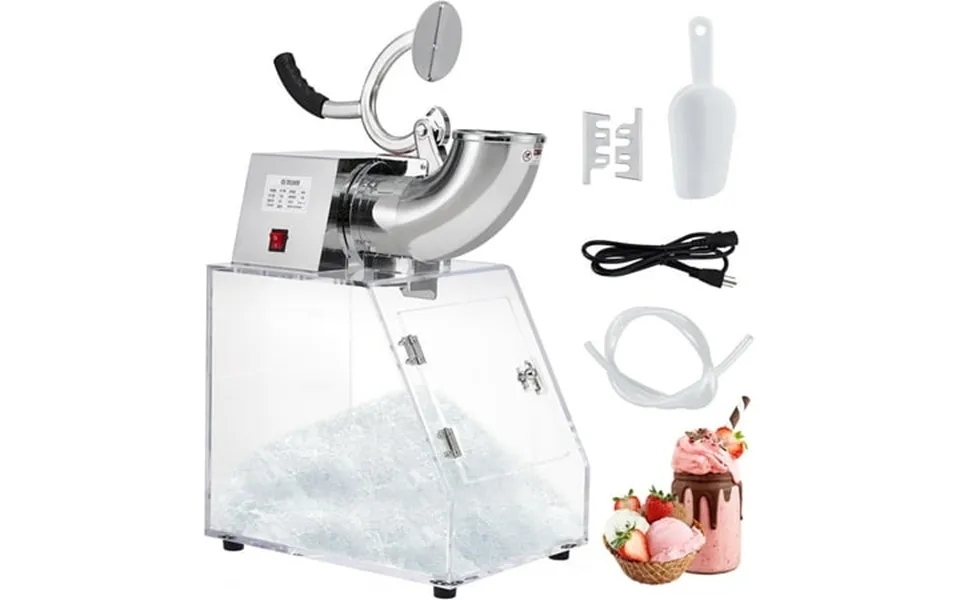 Commercial Shaved Ice 440 Lbs H Ice Crusher With Acrylic Box And Stainless Steel Dual Blades For Family Restaurants Bars