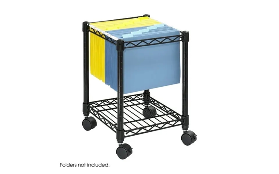 Compact Mobile File Cart Black